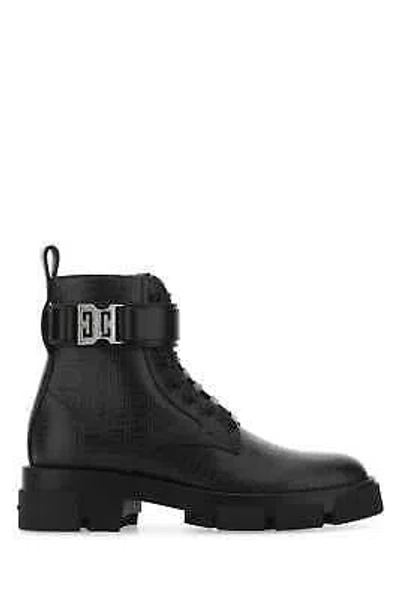 Pre-owned Givenchy Black Leather Terra Ankle Boots