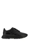 Givenchy Leather Round Toe Rubber Sole Sneakers In Black