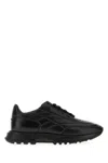 Givenchy Leather Round Toe Rubber Sole Sneakers In Black