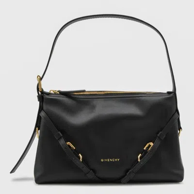 GIVENCHY GIVENCHY BLACK LEATHER VOYOU SHOULDER BAG