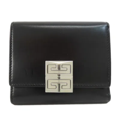 Pre-owned Givenchy Black Leather Wallet (tri-fold) ()