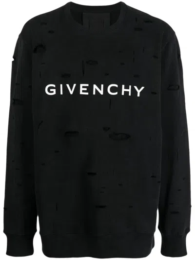 GIVENCHY MEN BLACK LOGO COTTON SWEATSHIRT, M LUXURY SWEATSHIRTS & HOODIES FOR MEN DARVEYS