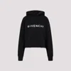 Givenchy Cropped Hoodie With Logo Print In Black