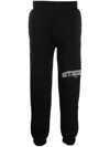 GIVENCHY BLACK LOGO-EMBROIDERED COTTON TRACK PANTS