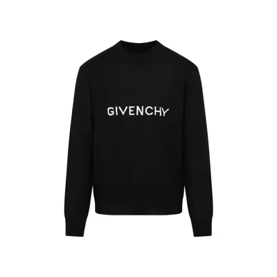 GIVENCHY CLASSIC BLACK CREW-NECK WOOL SWEATER FOR MEN