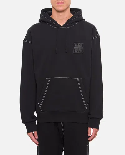 Givenchy Black Hoodie With 4g Logo Detail On Front In Cotton Man