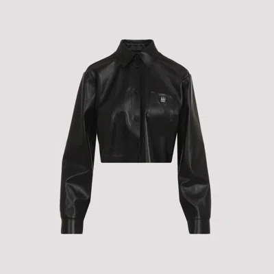 GIVENCHY BLACK LOGO LEATHER SHIRT