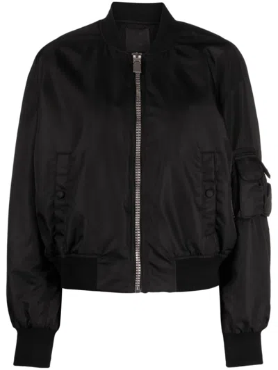 GIVENCHY BLACK LOGO NYLON BOMBER JACKET
