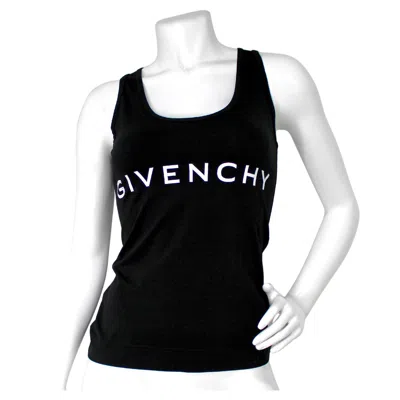 Pre-owned Givenchy Black Logo Print Cotton Tank Top