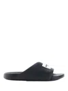 Givenchy Label Flat Mules In Black Rubber Women In Black