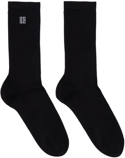 Givenchy Black Logo Socks In 001-black