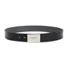 Givenchy Adjustable Reversible Metal Shape Belt In Black