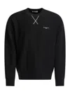 Givenchy Crew Neck Long Sleeve Ribbed Sweatshirt In Black