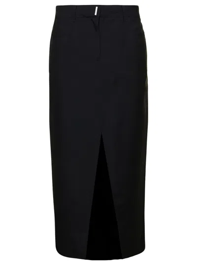 GIVENCHY BLACK LONG SKIRT WITH FRONT SPLIT