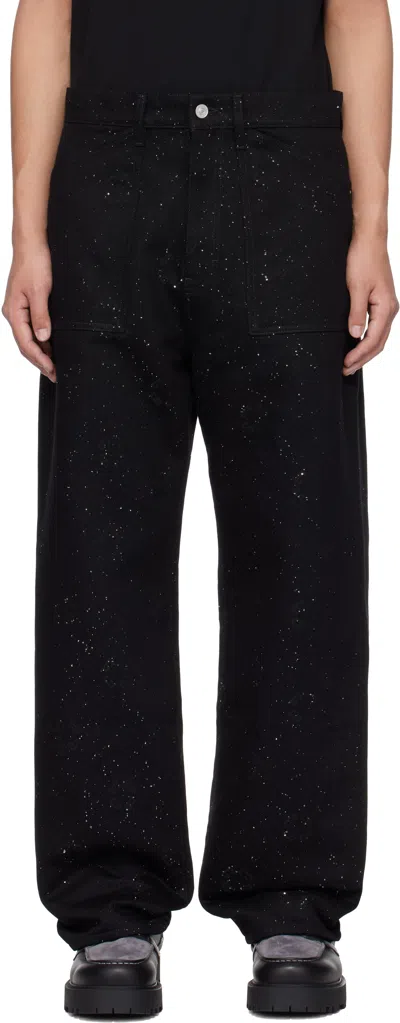 Givenchy Black Loose Fit Monogram 72 Jeans In 001-black