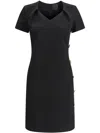 Givenchy Fitted Black Dress With Decorative Button Details In Black