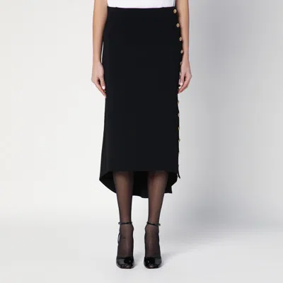 GIVENCHY GIVENCHY BLACK MILAN STITCH SKIRT WITH BUTTONS