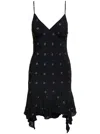 Givenchy 4g Lotus Leaf Edge Dress In Black