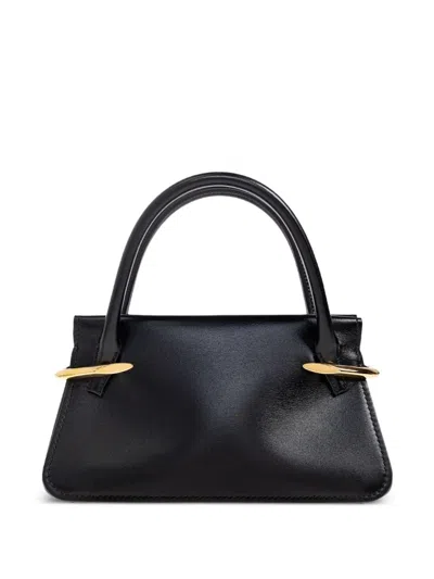 Givenchy Black Mini Pinch Calf Leather Shoulder Bag In Purple