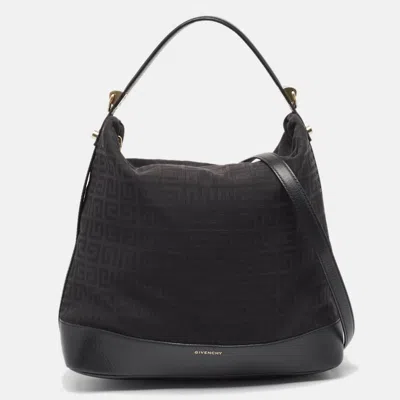 Pre-owned Givenchy Black Monogram Canvas And Leather Bucket Bag