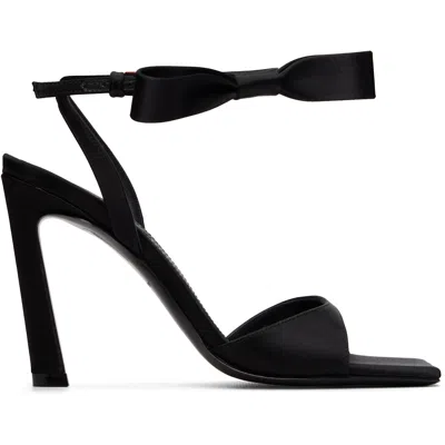 Givenchy Black Naked Bow Heeled Sandals In 001-black