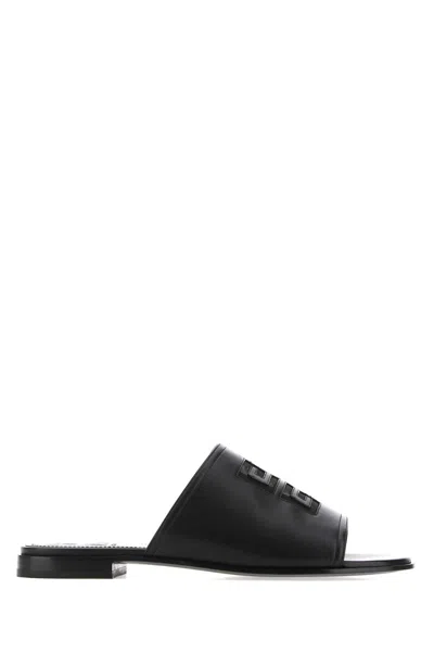 Givenchy Black Nappa Leather 4g Slippers