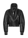 Givenchy Zip Shawl Collar Lambskin Leather Bomber Jacket In Brown