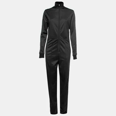 Pre-owned Givenchy Black Neoprene Logo Band Detail Jumpsuit M
