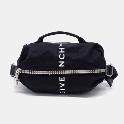 Pre-owned Givenchy Black Nylon G Zipper Trek Belt Bag