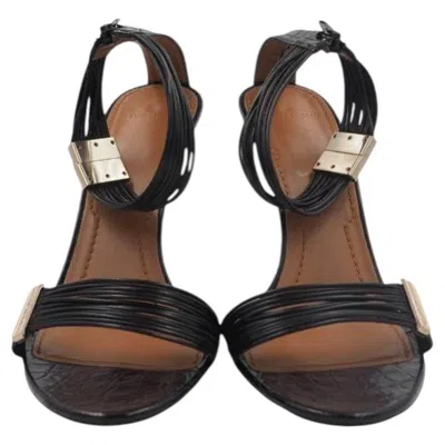 Pre-owned Givenchy Black Open Toe Ankle Wrap Heel