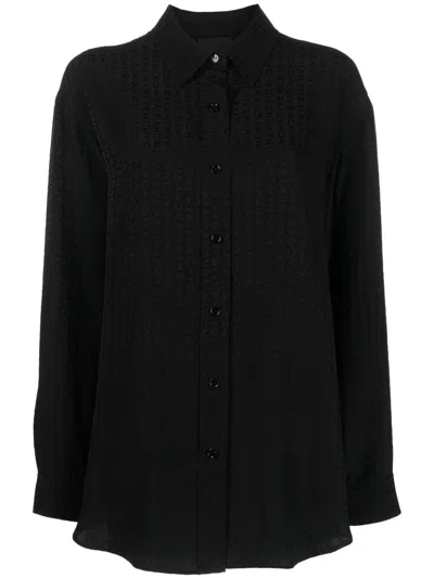 Givenchy Logo-print Silk Shirt In Black