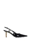 Givenchy Black Patent Slingback Pumps In Black