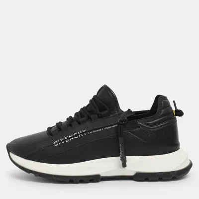Pre-owned Givenchy Black Perforated Leather Spectre Zip Low-top Sneakers Size 40