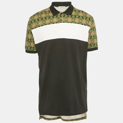 Pre-owned Givenchy Black Persian Rug Print Cotton Polo T-shirt S