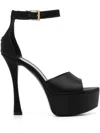 Givenchy Black Platform Sandals With Liquid Viscose-silk Blend In Black