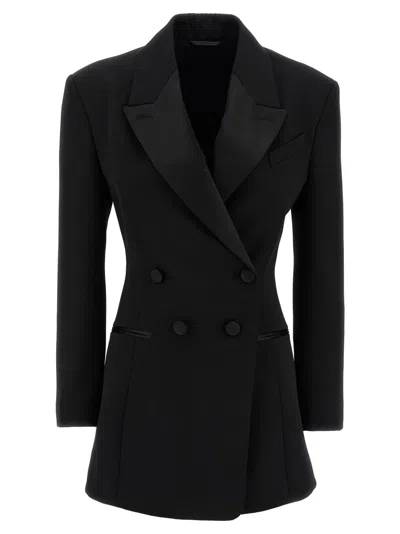 GIVENCHY BLACK PLEATED BACK BLAZER