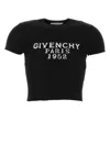 Givenchy Short-sleeved Knitted Cropped Top In Black