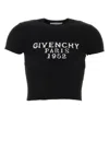 Givenchy Short-sleeved Knitted Cropped Top In Black
