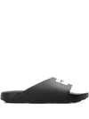Givenchy Black Polyurethane Sandals Label Slide In Black