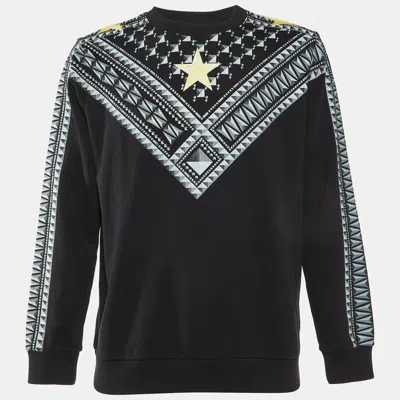 Pre-owned Givenchy Black Printed Cotton Crew Neck Sweatshirt M