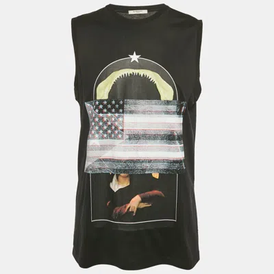 Pre-owned Givenchy Black Printed Jersey Sleeveless T-shirt M