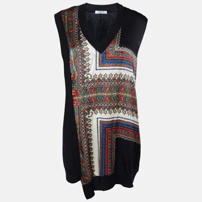 Pre-owned Givenchy Black Printed Silk & Wool Sleeveless Tunic S