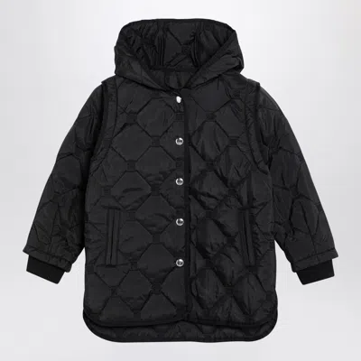 Givenchy Black Quilted Parka With Removable Sleeves