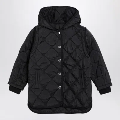 Givenchy Black Quilted Parka With Removable Sleeves
