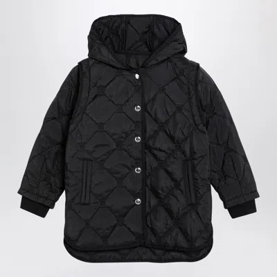 Givenchy Kids' Black Quilted Parka With Removable Sleeves