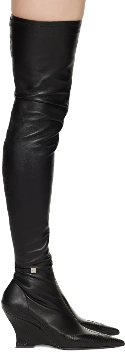 Givenchy Black Raven Boots In 001-black