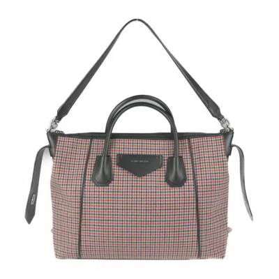 Pre-owned Givenchy Black Red Color Wool Handbag Shoulder Bag Tote Bag () In Black, Red Color