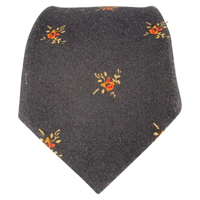 Pre-owned Givenchy Black Red Floral Cotton Tie