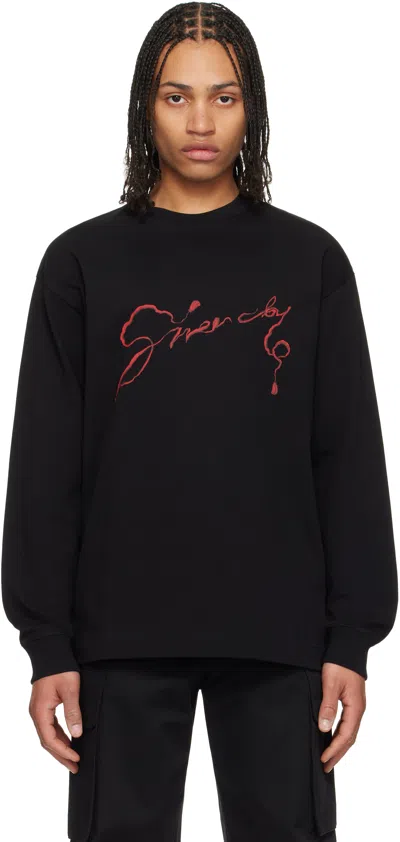 GIVENCHY BLACK REGULAR LONG SLEEVE T-SHIRT