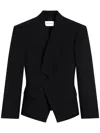 Givenchy Reverse Lapel Wool Grain De Poudre Jacket In Nero